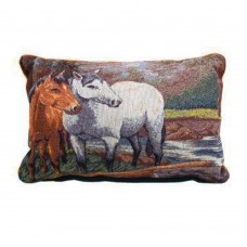 TAPESTRY CUSHION - 12 X 18, 2 HORSES ONLY COVER