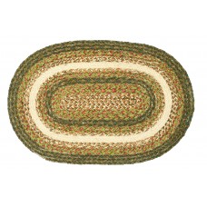 Braided Rug, Jute - Oval- 20"X32" - Country Red