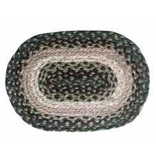Braided Jute Oval Place Mats-Country Grn