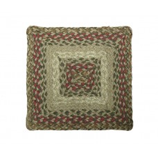 Braided Chair Pad, Jute - 15" Square-Cntr Spice