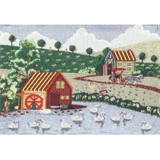 Tapestry Place Mats - Swans On Mill Pond