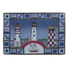Tapestry Place Mat - Nautical - 3 Lt. Houses
