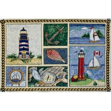 Tapestry Place Mats - Nautical, Sea Shell, Lt. Houses