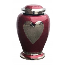 URN - SOLID BRASS - COUNTRY  HEART - RED